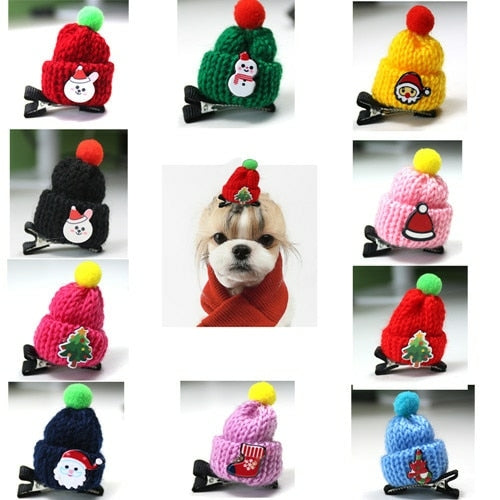 10 Pcs Pet Product Christmas Dog Hair Accessories Santa Claus Pet Dog