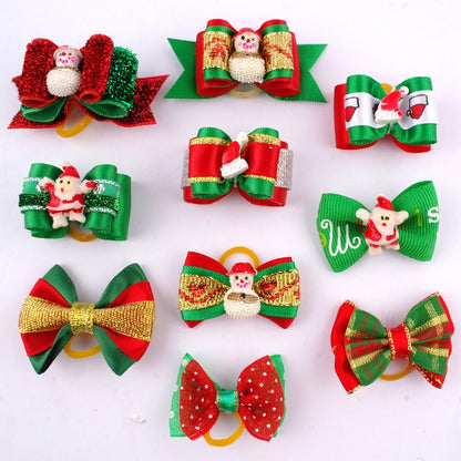 20pcs Dogs Christmas Hair Bows Pet Dog Accessories